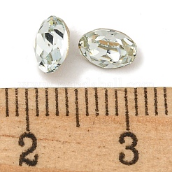 ガラスラインストーンカボション  尖ったバック＆バックメッキ  多面カット  オーバル  光azore  6x4x3mm&nbsp;RGLA-L029-17B-161