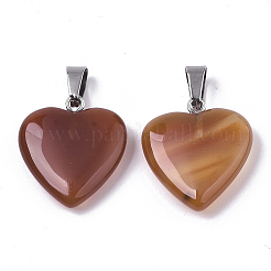 Heart Natural Carnelian Pendants&nbsp;G-Q438-17