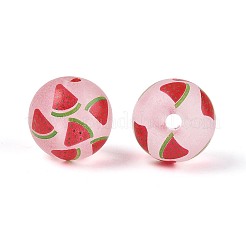 Transparent Frosted Acrylic Beads&nbsp;FACR-T008-03-M