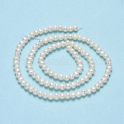 天然養殖淡水パールビーズ連売り  ポテト  ベージュ  3~3.5x4~4.5x3.5~4mm  穴：0.5mm  約113~114個/連  15.35~15.43インチ（39~39.2cm）&nbsp;PEAR-F018-06