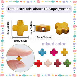 5 Strands Greek Cross Synthetic Turquoise Bead Strands&nbsp;TURQ-SC0001-14