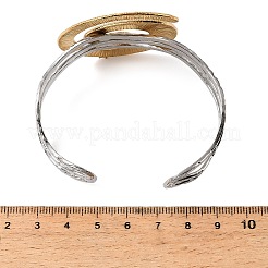 Hammered 304 Stainless Steel Multi-strand Cuff Bangles for Women&nbsp;BJEW-D465-02GP