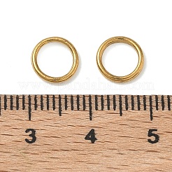 304ステンレススチールリンクリング  イレギュラーラウンドリング  ゴールドカラー  8x1mm  内径：5.6mm&nbsp;STAS-H235-10D-G