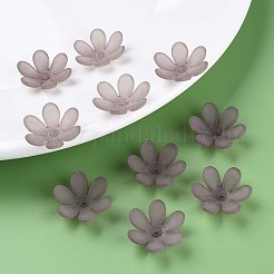 透明なアクリルビーズ  艶消し  花  濃いグレー  20.5x18.5x6.5mm  穴：2mm  約342個/200g&nbsp;X1-MACR-S373-107-D02