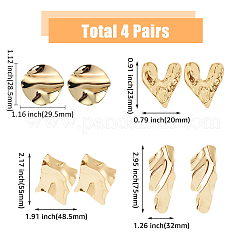 4 Pairs 4 Styles Alloy Stud Earrings&nbsp;EJEW-FI0001-61