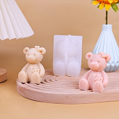 クマの香り付きキャンドル食品グレードのシリコン型  キャンドル作りの型  アロマセラピーキャンドルモールド  ホワイト  7.1x7x9.5cm  内径：5.5x5.3x7.5のCM&nbsp;PW-WG48046-01