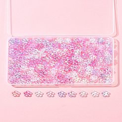 216個 6種類の透明アクリルビーズ  プラム  ABカラーメッキ  ミックスカラー  13.5x14.5x4.5mm  穴：1.8mm  約36個/スタイル&nbsp;PACR-FS0001-05