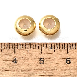 ラックメッキ真鍮製ビーズ  カドミウムフリー＆鉛フリー  長持ちメッキ  フラットラウンド  ゴールドカラー  8.5x4mm  穴：1mm&nbsp;KK-M313-02A-G