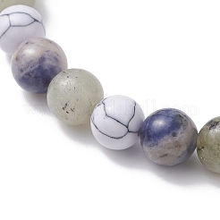 Synthetic Howlite & Natural Sodalite & Labradorite Beads Bracelets for Women&nbsp;BJEW-JB12829