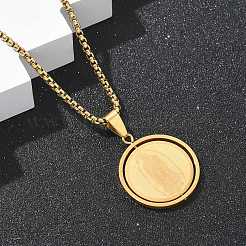201 Stainless Steel Pendant Necklaces&nbsp;NJEW-Z058-01G