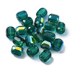 Ab色のメッキガラスビーズ  ファセットバレル  ミックスカラー  8.5x7.5mm  穴：1.4mm&nbsp;GLAA-F108-12B-M