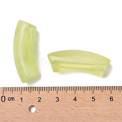 アクリルビーズ  天然石風  カーブチューブ  緑黄  34.5x13x11mm  穴：3.5mm  約49個/159g&nbsp;LS-SACR-S678-096