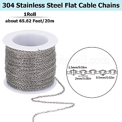 1Roll 304 Stainless Steel Flat Cable Chains&nbsp;CHS-SC0001-07