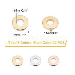 60Pcs 3 Colors 201 Stainless Steel Linking Rings&nbsp;STAS-UN0036-94