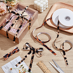 2 Rolls 2 Colors Leopard Print Velvet Ribbons&nbsp;SRIB-PH0001-73