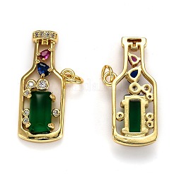 Brass Micro Pave Cubic Zirconia Pendants&nbsp;ZIRC-L100-045G