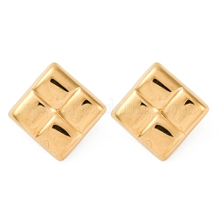 女性用304ステンレススチールスタッドピアス  18KGP本金メッキ  菱形  41x41.5mm&nbsp;EJEW-F357-03G-03