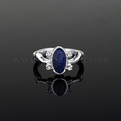 Alloy with Natural Lapis Lazuli Finger Rings&nbsp;FS-WGF3EDB-02