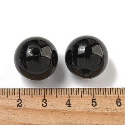 染色・加熱された天然黒瑪瑙ビーズ  ラウンド  18mm  穴：3~4mm&nbsp;G-G147-01H