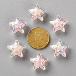 透明なアクリルビーズ  二層ビーズ  ABカラー  スター  ピンク  15.5x16x9.5mm  穴：3mm  約569個/500g&nbsp;TACR-S152-11B-08