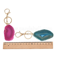 Natural Agate & 304 Stainless Steel Keychain&nbsp;KEYC-JKC01494