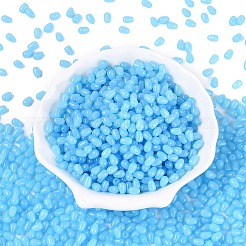 模造ヒスイのガラスビーズ  ティアドロップ  ライトスカイブルー  6x4x4mm  穴：1mm  約6666個/1000g&nbsp;GLAA-Q113-01A-B03