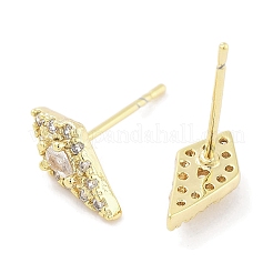 真鍮マイクロパヴェクリアキュービックジルコニアスタッドイヤリング  凧  18KGP本金メッキ  10.5x5mm&nbsp;EJEW-S217-G15