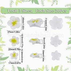 60個3スタイル不透明樹脂カボション  花  きいろ  15.5~26x17~27x6~7.5mm  20個/スタイル&nbsp;RESI-SC0002-78