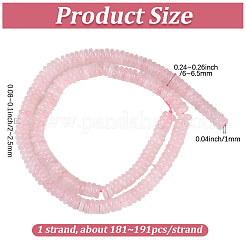 1 連売り天然ローズクォーツビーズ連売り  ロンデル  6~6.5x2~2.5mm  穴：1mm  約181~191個/連  15.16~15.35''（38.5~39.1センチメートル）&nbsp;G-PA0002-17