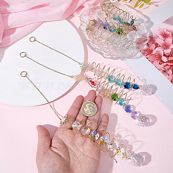 6Pcs 3 Styles Glass Teardrop Window Hanging Suncatchers&nbsp;HJEW-BM0001-48