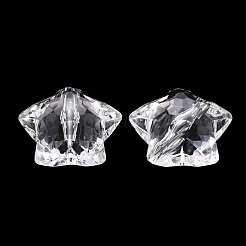 透明なアクリルビーズ  多面カット  スター  透明  27.5x29.5x17.5mm  穴：3mm  約80個/500g&nbsp;TACR-ZX018-02