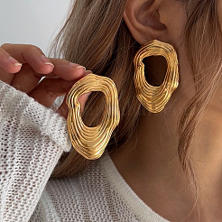 Nuggets Alloy Stud Earrings&nbsp;FS-WG3D023-01