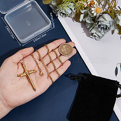 DIY 304 Stainless Steel Nail Cross Pendant Necklace Making Kits&nbsp;DIY-BBC0002-32G