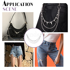 2Pcs Aluminum & Iron Spike Rivet Tassel Chains Belt&nbsp;AJEW-UN0002-11P