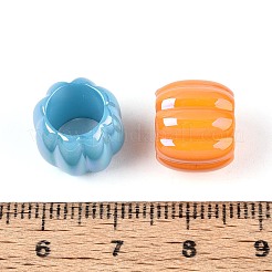 パール加工UVメッキ不透明アクリルヨーロピアンビーズ  大穴ビーズ  バレル  ミックスカラー  13x11mm  穴：7.8mm&nbsp;SACR-T017-64M