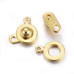 201ステンレススチールスナップ留め  24KGP本金メッキ  15x9x5mm  穴：1.5~1.8mm&nbsp;STAS-C042-02G