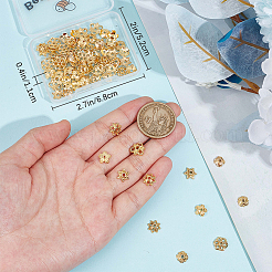 真鍮と合金の花ビーズキャップ  混合図形  18KGP本金メッキ  6~9.5x6~10x2~3mm  穴：1~1.8mm  10個/スタイル&nbsp;FIND-BBC0003-33