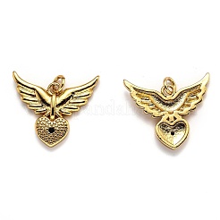 Brass Micro Pave Cubic Zirconia Pendants&nbsp;ZIRC-O039-03G