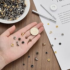 320 Sets 4 Colors 2 Sizes Iron Semi-Tublar Collision Rivets Kits&nbsp;DIY-WH0304-489