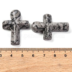 ナチュラルマップストーンペンダント  クロス  35.5x24.5x4mm  穴：1.6mm&nbsp;G-B122-02H