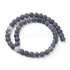 天然石風化瑪瑙ビーズ連売り  染め＆加熱  ラウンド  6mm  穴：1.2mm  約63個/連  13.9インチ（35.5cm）&nbsp;G-F628-01-A