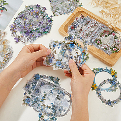 100枚 50種類の防水ペット写真ステッカー  花  古代世界の文明  DIY フォトアルバム日記スクラップブック装飾用  ミックスカラー  56~92x50~96x0.1mm  2個/スタイル&nbsp;DIY-FH0010-62