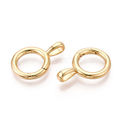 Brass Spring Gate Rings&nbsp;KK-T078-21G