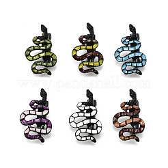12Pcs 6 Colors Snake Enamel Pins&nbsp;JEWB-A033-18EB