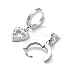 3 Pair 3 Style Crystal Rhinestone Clover & Lock & Key & Triangle & Flat Round & Heart Asymmetrical Earrings&nbsp;EJEW-B020-01P