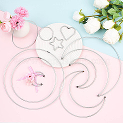 10 Styles Iron Ring for DIY Woven Net/Web with Feather&nbsp;IFIN-SP0001-51
