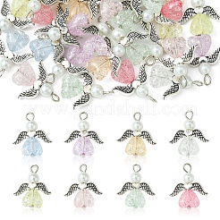 30Pcs Angel Acrylic & Glass Pendant&nbsp;PALLOY-FZ00016