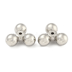 CCBプラスチックビーズ  トライビーズ  プラチナ  19.5x21x9mm  穴：2mm&nbsp;CCB-P013-21D-P