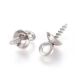 201 ステンレススチール ペグ ベイル ペンダント  ハーフドリルビーズ用  ステンレス鋼色  10x5mm  穴：2mm  ピン：1.2mm&nbsp;STAS-TAC0002-30B-P