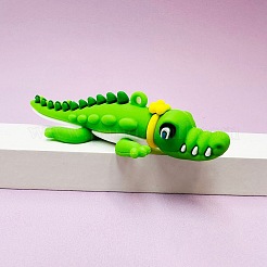 PVCプラスチックの大きなペンダント  ワニチャーム  グリーン  89x35x20mm  穴：3mm&nbsp;KY-D018-04A